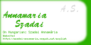 annamaria szadai business card