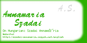 annamaria szadai business card